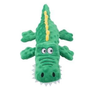 Hermositamarzo Dog Chewing Toy Multicolor PP Cotton Crocodile Shaped Sounding Puppy Stuffed Toy Dog Toys