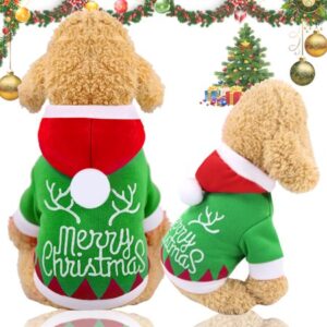 Peroptimist Dog Costume Christmas Pet Clothes Winter Hoodie Coat Clothes Pet Clothing for Small Dogs and Cats Winter Coat Warm Clothes Christmas Holiday Apparel Outfit