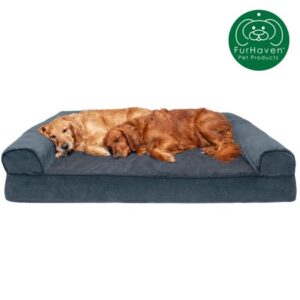 FurHaven Pet Products Orthopedic Sofa-Style Couch Pet Bed for Dogs & Cats, Orion Blue, Jumbo Plus