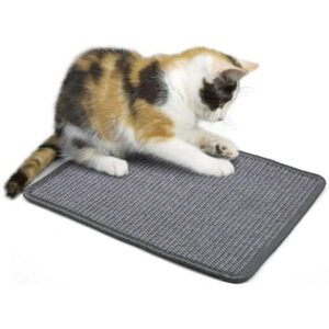 Natural Sisal Cat Scratcher Mat, Cat Scratch Pad with Velcro, Horizontal Cat Floor Scratching Pad Rug, Protect Carpets and Sofas, 11.8 x 15.7/15.7 x 23.6/23.6 x 23.6 inch, Not have Velcro