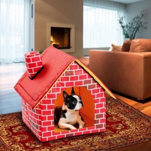 WOCLEILIY Foldable Dog House Small House Pet Bed Tent Cat Kennel Indoor Portable Trave EAN13