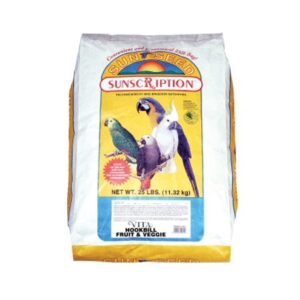 Sunseed Sunscription Hookbill Fruit & Vegetable Recipe Dry Bird Food, 25 Lb