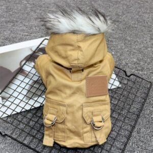 Deepwonder Pet Dog Warm Snowsuit Clothes Waterproof Windproof Airman Fleece Winter Coat Puppy Apparel Cold Weather Dog Jacket XS-2XL