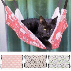 Shulemin Cats Hammock Double-sided Comfortable Breathable Cats Hammock Bed for Kitten,Dog Footprints