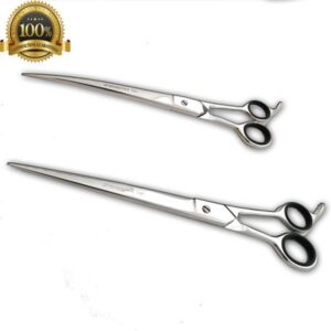 Hair Cutting Pet Dog Grooming Scissors Cutting Curved Thinning Shears 2PC Set