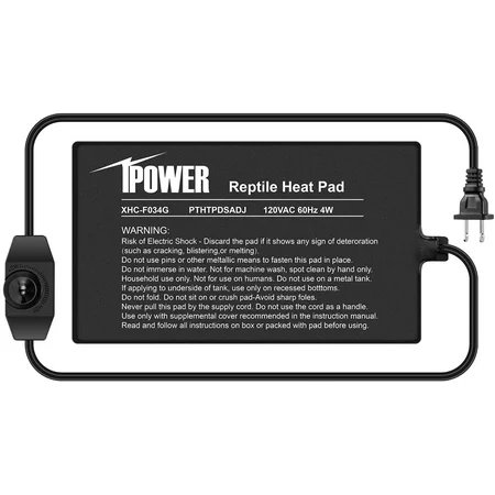 iPower 4 by 7-Inch 4 Watts Reptile Heating Mat with Temperature Controller Under Tank Warmer Terrarium Heat Pad for Reptiles and Amphibians