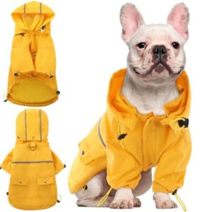 Kuoser Dog Rain Coat,Rain Jacket for Small Medium Dogs