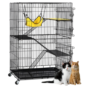 Topeakmart 4-Tier Playpen Cat Cage, Black, 48″, Medium