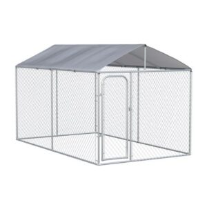 Pawhut Dog Kennel Heavy Duty Playpen with Galvanized Steel Secure Lock, 13′ x 7.5′ x 7.5′