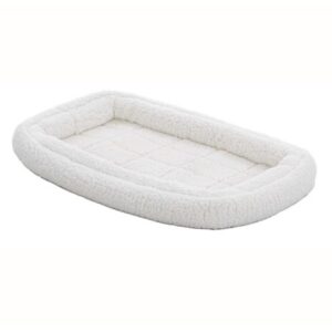 QuietTime Double Bolster Dog Bed & Crate Mat, White, 30″