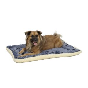 MidWest Fleece Blue Paw Print Reversible Dog Bed 36″