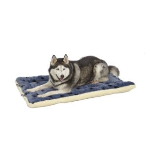 MidWest Fleece Blue Paw Print Reversible Dog Bed 48″