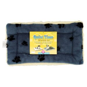 Midwest Fleece Blue Paw Print Reversible Dog and Cat Bed 22″