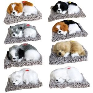 Aimiya Simulation Labrador Husky Bark Dog Activated Carbon Plush Toy Car Interior Decor