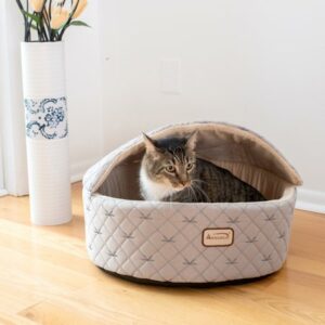 Armarkat Cat Bed, Small, Pale Silver and Beige, C33HQH/MH-S