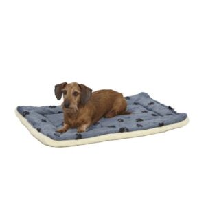 Midwest Fleece Blue Paw Print Reversible Dog Bed 30″