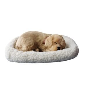 wofedyo Realistic Sleeping Plush Breathing Cat Furry Dog With Mat Creative Animals Decor