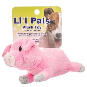 Li’l Pals 4.5″ Plush Dog Toy-Pig – Pink