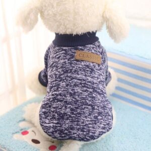 Pet Dog Warm Sweaters, Knitted Classic Pet Sweater Autumn Winter Warm Costume Pet Dog Cat Warm Coat Dog Classic Custome Knit Sweater Winter Clothes Apparel for Small Puppy,Navy Blue,XS