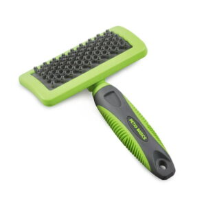 Pet Comb Massaging Dog and Cat Grooming Brush, Features Soft Rubber Bristles to Remove Loose Fur