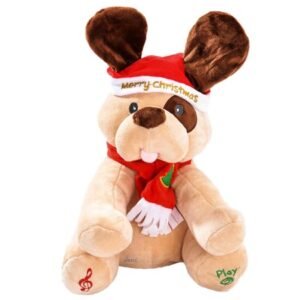 Ginger Holiday Animated Plush Singing Peek-a-boo Christmas Dog by Dimple