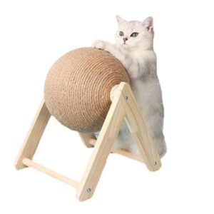 Coloody Cat Scratcher Toy Natural Sisal Cat Scratching Ball For Cat Kitten(6.3inch)