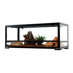 REPTI ZOO Glass Reptile Terrarium Front Opening Reptile Habitat Tank 30″ x 12″x 12″ for Reptile Pets