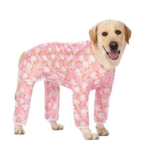 BT Bear Dog Summer Jumpsuit,Pjs Camouflage Printing Sunscreen Cooling Dog Onesie chilly Jumpsuit Shirt Anti-Hair Apparel for Medium Large Dogs Pink 26