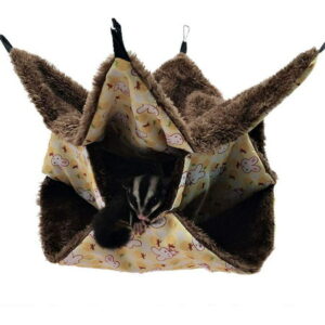 Small pet hammock, sugar hammock triple bed rat hammock, guinea pig, ferret tunnel cozy bedding accessories for small animals