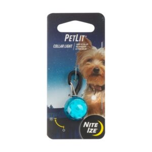 PetLit Dog Collar Light Attachment – Turquoise Jewel