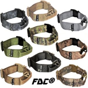 Heavy Duty Military Army Tactical Dog Collar Handle Width 1.5in Plastic Buckle with Tag Hole Sz M: Neck 12″ – 14″