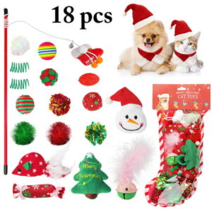 Legendog Interactive Christmas Cat Toy, Gift Set, Indoor, 18 Piece