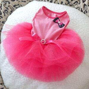 Pink Dog Cat Princess Tutu Dress Bow Bubble Dress Pet Puppy Clothes Dog Apparel Large Clothes for Pets Girl