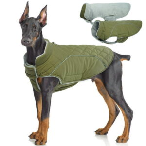 ROZKITCH Dog Winter Coat Cozy Waterproof Windproof Reversible Dog Vest Winter Coat Warm Dog Apparel Furry Collar for Cold Weather Dog Jacket Small Medium Large Dogs