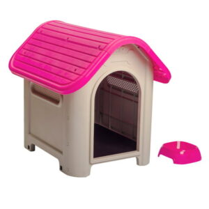 MQ Dog House with Bowl for Small and Medium Breeds, Magenta