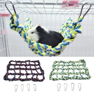 Cheer.US Bird Rope Net Hamster Rat Rope Net Small Animal Rope Net Pet Bird Climbing Ladder Rope Bridge Rat Ferret Activity Toy for Small Animal Habitat Decor and Play