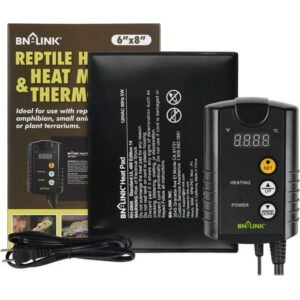 BN-LINK Durable Reptile Heating Pad with Digital Thermostat Under Tank Heater Terrarium Warmer Combo Set for Turtles, Lizards, Frogs, and Other Reptiles