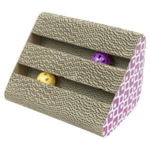 Vibrant Life 3 Sided Activity Center Cat Scratcher Toy, Exercise and Entertainment Cat Accessory