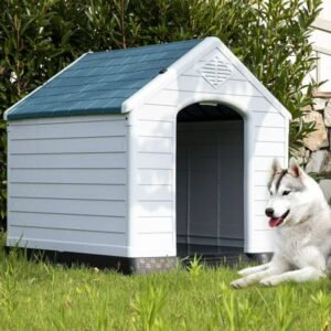 YRLLENSDAN 27/35/ 41 inch Plastic Large Dog House Outdoor, Waterproof Dog Houses for Medium Dogs House with Air Vents and Elevated Floor Indoor Weatherproof Doghouse for Small Dog