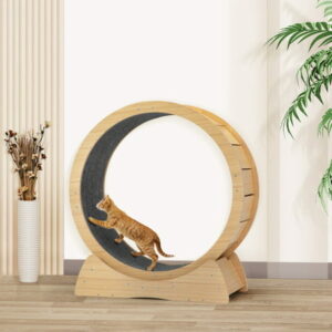 Coziwow Cat Toy Cat Running Wheel Cat Exercise Treadmill Weight Loss Device Solid Wood Roller