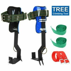 2-Gear Tree Climbing Pole Climbing Spikes Climb Spurs Adjustable Pad Safety Belt Climbing Tree Shoes Non-Slip Pedal For Survival Hunting Fruit Pick