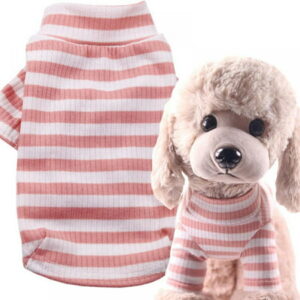 Pet Clothes Dog Shirt Stripe Knitted Shirt Turtleneck Doggy Pet Apparel for Small, Medium Dogs