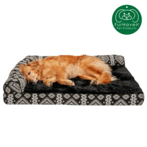 FurHaven Dog Bed Southwest L-Shaped Chaise Pet Bed Dogs & Cats