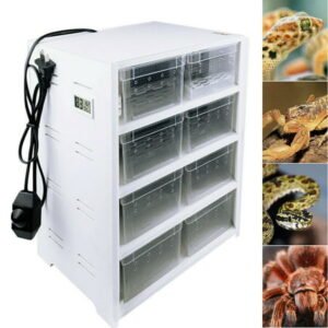 Ethedeal Reptile Breeding Tank with Hygrometer for Insect Turtle Cage Pet Feeding Box Multi Functional