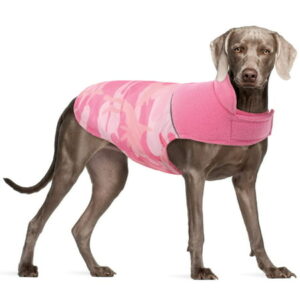 Kuoser Dog Winter Coat, Camouflage Pet Jacket, Windproof Cozy Fleece Snow Vest with Leash Hole, Outdoor Puppy Cold Weather Apparel, Reflective Camo Outfits for Small Medium Large Dogs Cats