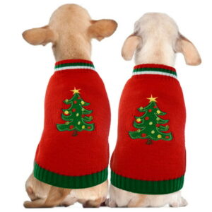 BRKURLEG Dog Sweater Pet Christamas Tree Sweaters Holiday New Year Pet Clothe Dog Costume Apparel Warm Winter Pet Coat for Cat Dog Puppy Kitten