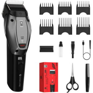 DogCare Dog Grooming Kit – 2022 Upgrade Smart 3-Mode Heavy-Duty Dog Grooming Clippers with Rechargeable 180-mins Battery, Sharp and Detachable Blade, Low Noise, Cordless Design, Auxiliary Light, Gray