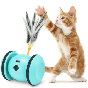 Interactive Cat Toys for Indoor Cats, Cat Feather Toys, Automatic Cat Toys with LED Lights, Kitten Toys, Smart Electric Cat Mouse Toys, Pet Exercise Toys, USB Rechargeable, Auto On/Off