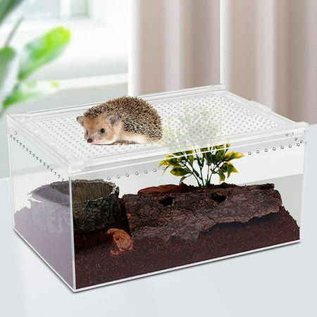 Aohuada Reptile Breeding Box Terrarium Cage Magnetic Acrylic Large Enclosure 2.5 Gallon, Acrylic Reptile Feeding Box Suitable for Any Small Reptiles