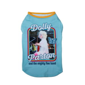 Doggy Parton, Dog Clothes, Dolly & The Band Dog T-Shirt, Blue, L